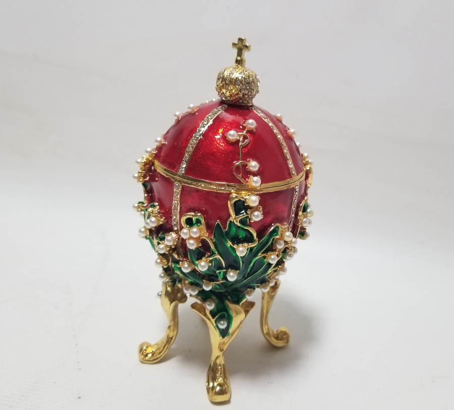 ÜZERİ MİNE İŞÇİLİKLİ ANTİKA PASKALYA YUMURTASI