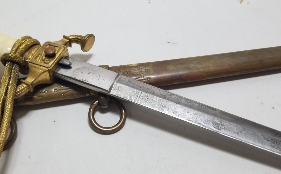 OSMANLI DÖNEMİ FİLDİŞİ SAPLI VE TOMBAK İŞÇİLİKLİ ÇOK NADİR DENİZCİ PAŞA MEÇİ