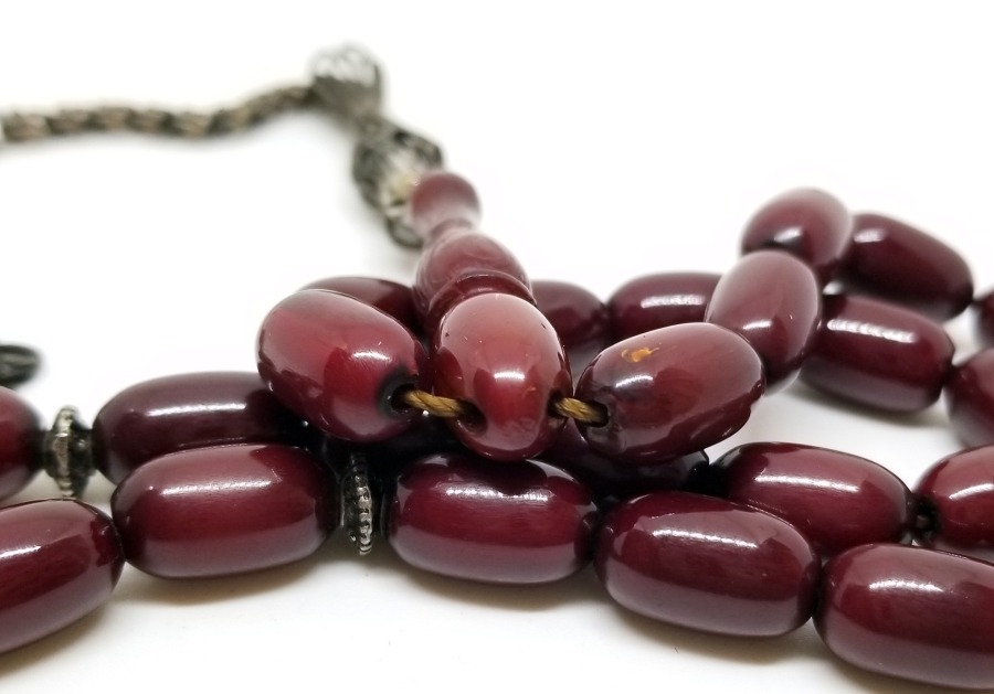 ESKİ PARÇADAN YAPILMIŞ USTA İŞİ GÜMÜŞ PÜSKÜLLÜ ALMAN TESPİH