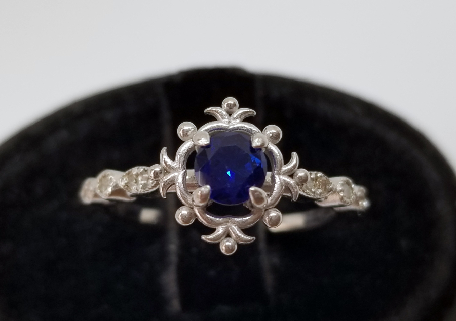 PIRLANTA VE SAFİR TAŞLI ÖZEL YAPIM YÜZÜK