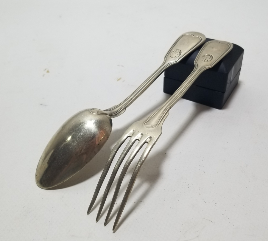 OSMANLI DÖNEMİ SARAY İŞİ ALİMZADE ÖMER EFENDİ YAZILI ÇATAL KAŞIK TAKIMI