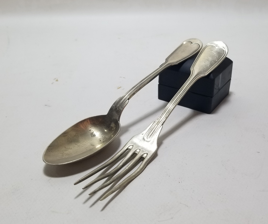 OSMANLI DÖNEMİ SARAY İŞİ ALİMZADE ÖMER EFENDİ YAZILI ÇATAL KAŞIK TAKIMI