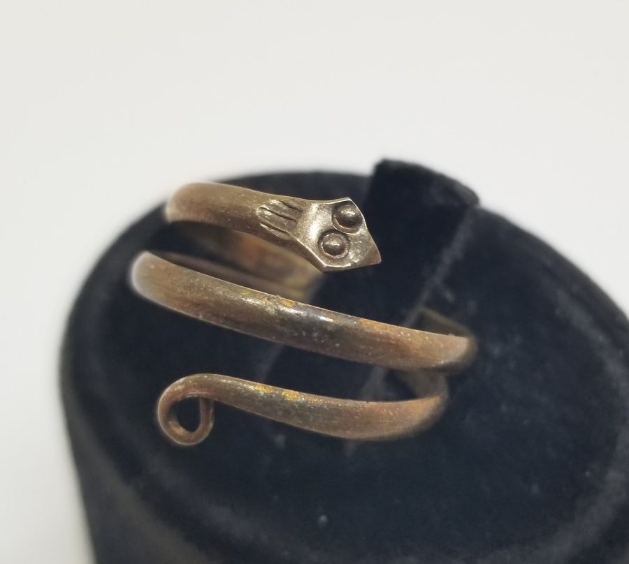 KABARTMA İŞÇİLİKLİ YILAN FORMLU OSMANLI DÖNEMİ RUM İŞİ YÜZÜK