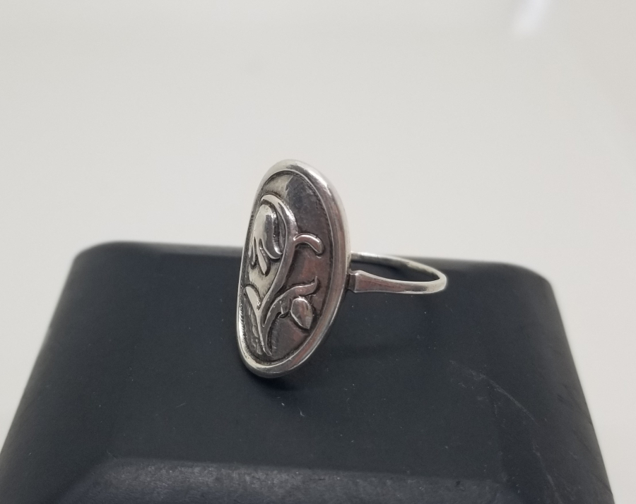 KABARTMA İŞÇİLİKLİ ANTİKA GÜMÜŞ YÜZÜK