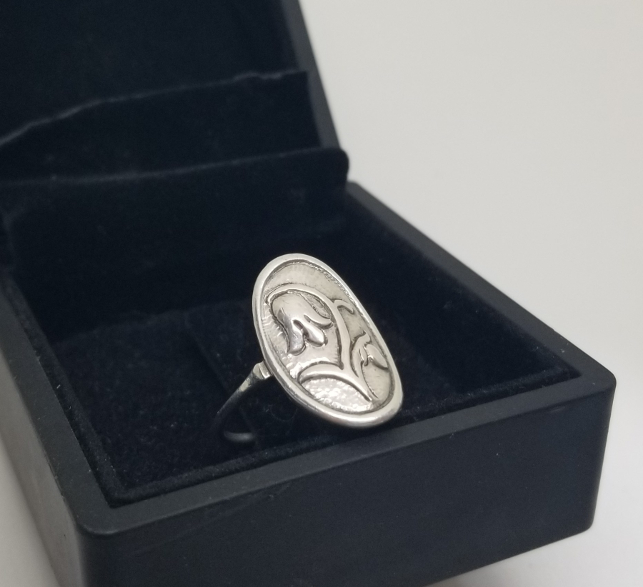 KABARTMA İŞÇİLİKLİ ANTİKA GÜMÜŞ YÜZÜK