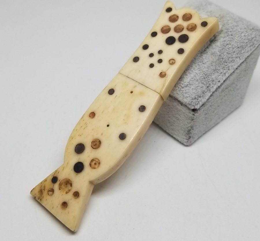 MİNARE FORMUNDA YAPILMIŞ OSMANLI DÖNEMİ TEKKE İŞİ KEMİK İĞNEDAN