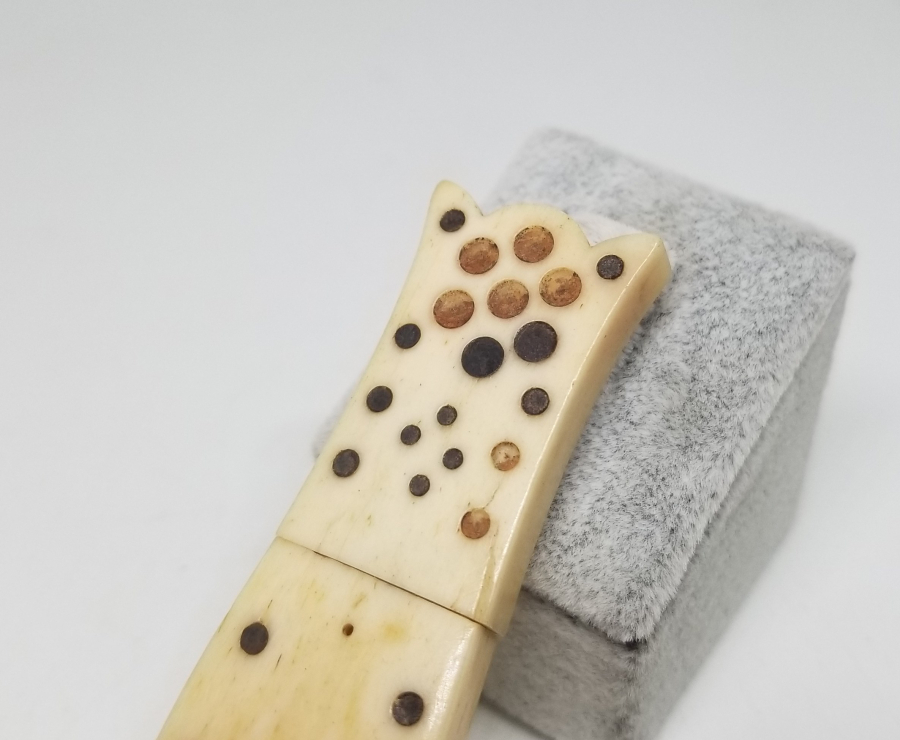 MİNARE FORMUNDA YAPILMIŞ OSMANLI DÖNEMİ TEKKE İŞİ KEMİK İĞNEDAN