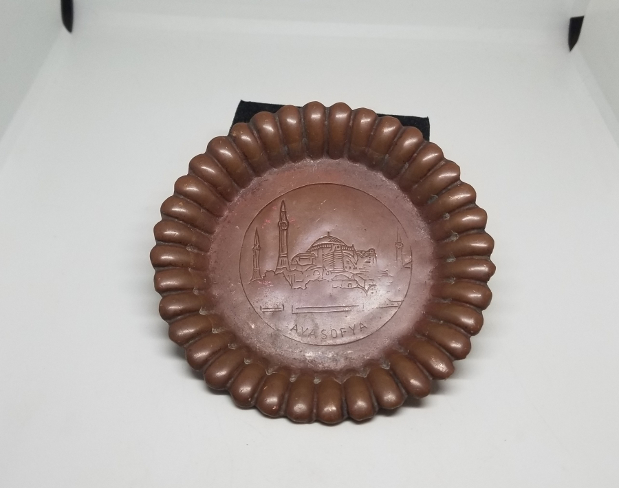 AYASOFYA CAMİİ GÖRSELLİ ANTİKA KAHVE TEPSİSİ