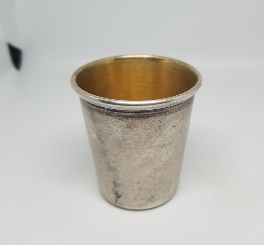 ÜZERİ ALTIN VERMEYLİ ANTİKA GÜMÜŞ LİKÖR BARDAĞI