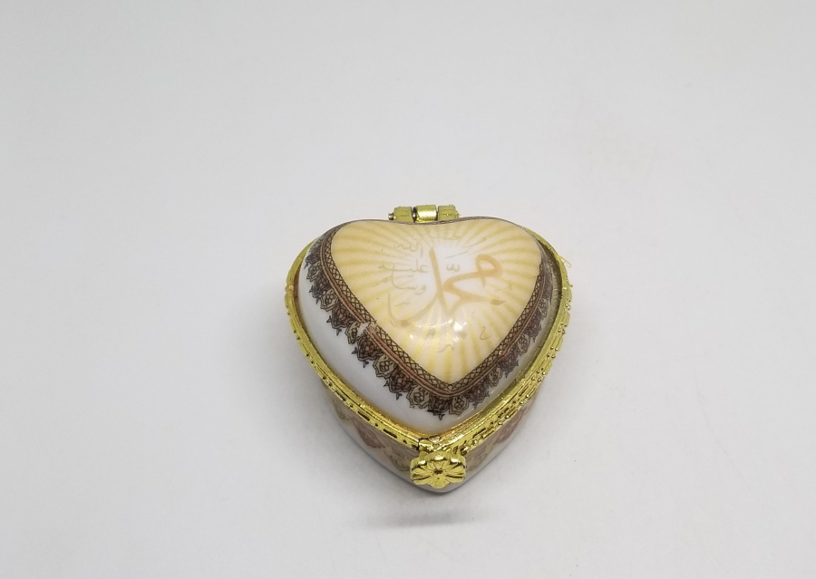 ÜZERİ YAZILI ANTİKA PORSELEN MÜCEVHER KUTUSU