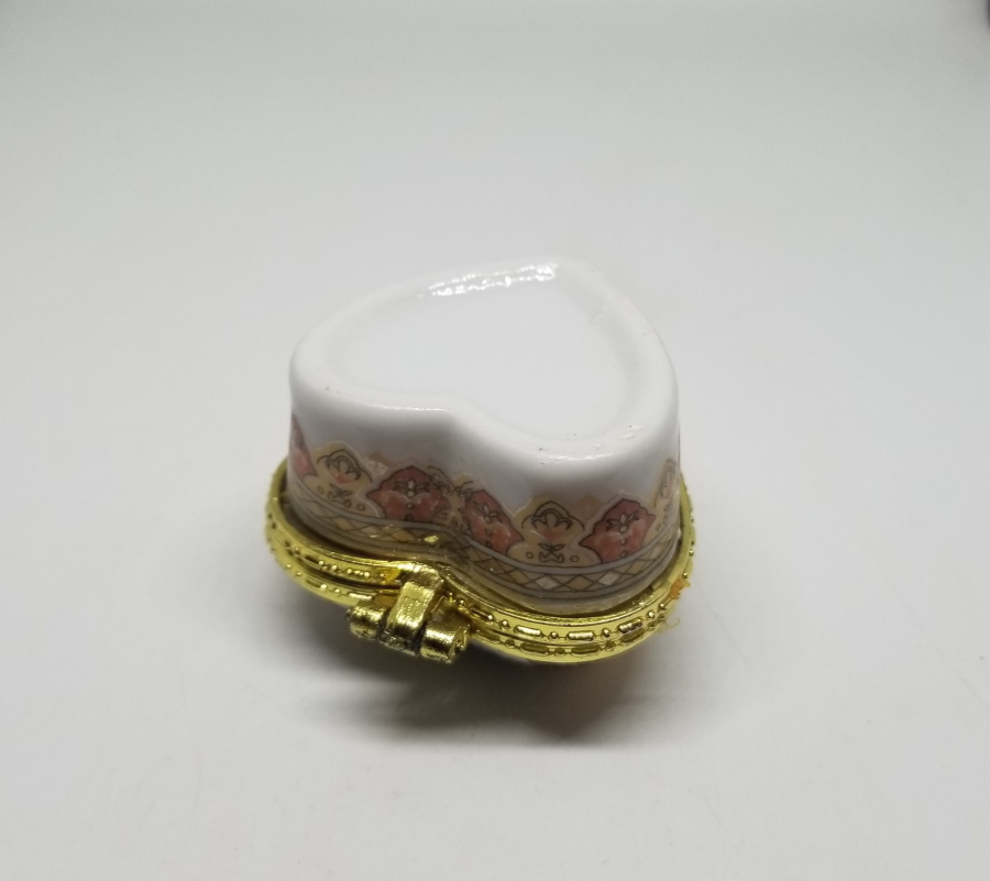 ÜZERİ YAZILI ANTİKA PORSELEN MÜCEVHER KUTUSU