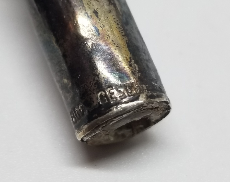 KABARTMA İŞÇİLİKLİ ANTİKA GÜMÜŞ BASTON SAPI