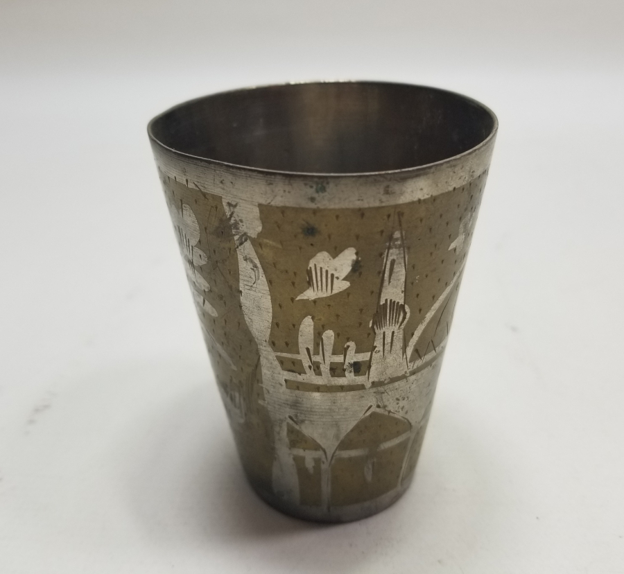 HAC HATIRASI ÇİNTEMANİ İŞÇİLİKLİ ANTİKA BARDAK