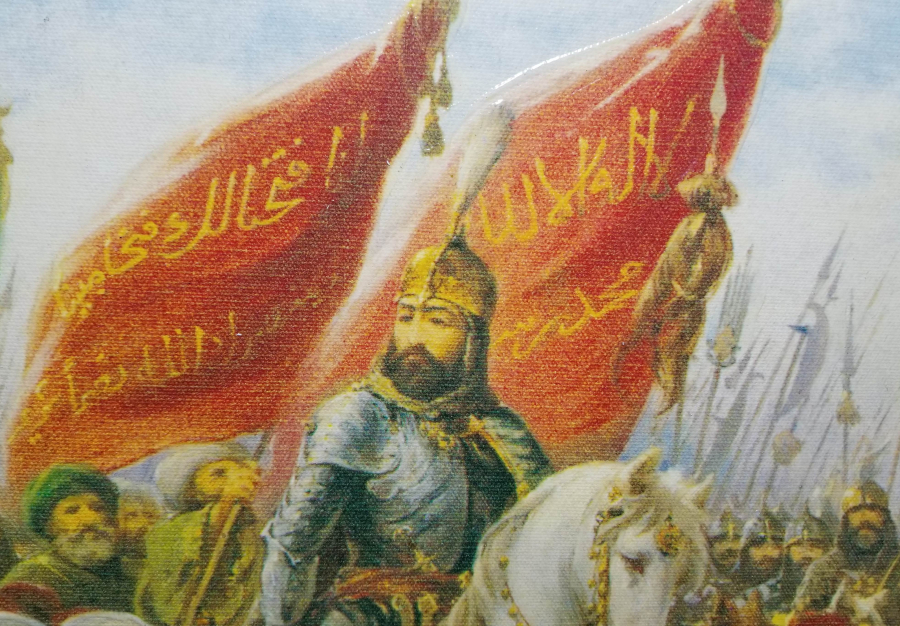 FATİH SULTAN MEHMED HAN'IN İSTANBUL'A GİRİŞİ KONULU TUVAL ÜZERİ YAĞLI BOYA TABLO