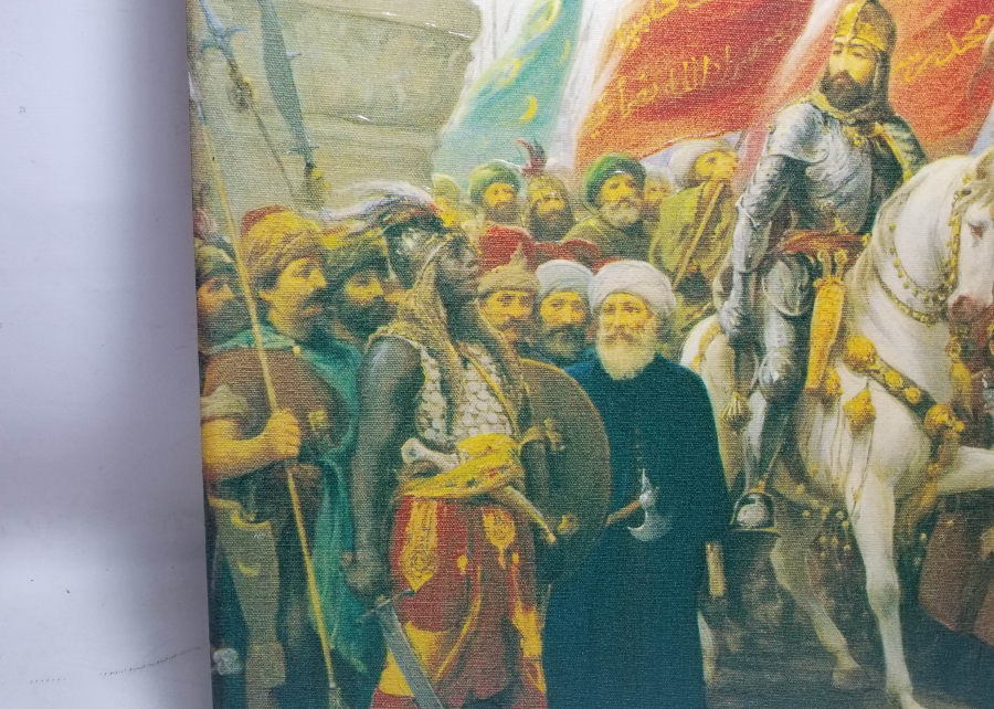 FATİH SULTAN MEHMED HAN'IN İSTANBUL'A GİRİŞİ KONULU TUVAL ÜZERİ YAĞLI BOYA TABLO