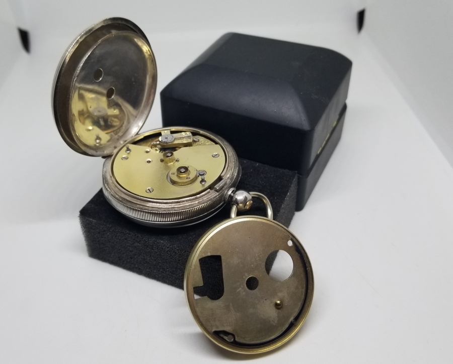 EL BOYAMA KADRANLI GÜMÜŞ KASA İNGİLİZ CEP SAATİ