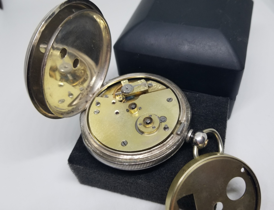 EL BOYAMA KADRANLI GÜMÜŞ KASA İNGİLİZ CEP SAATİ