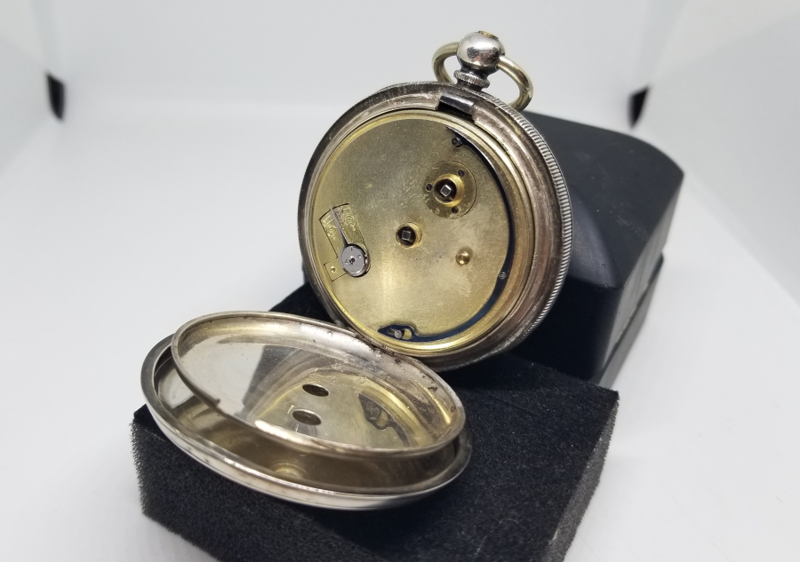 EL BOYAMA KADRANLI GÜMÜŞ KASA İNGİLİZ CEP SAATİ