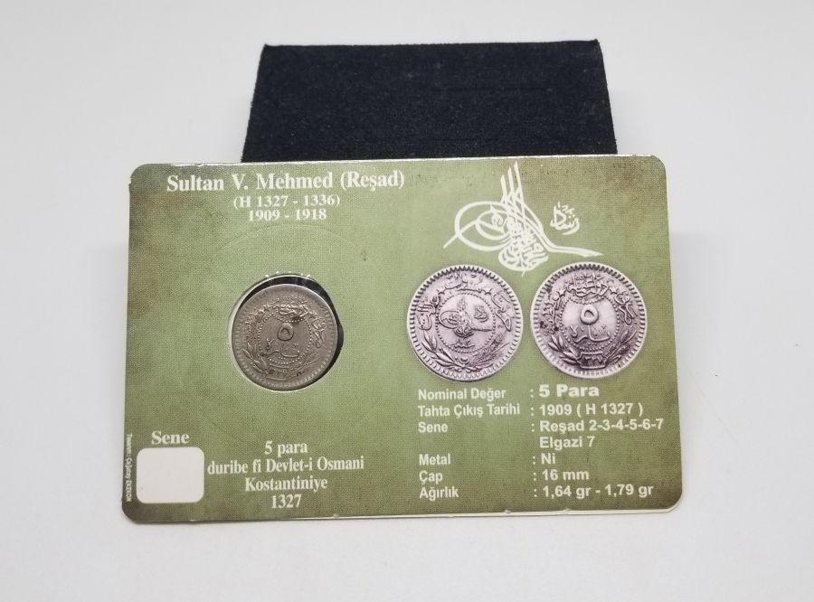 MEHMET REŞAT HAN DÖNEMİ KOLEKSİYONLUK NİKEL 5 PARA
