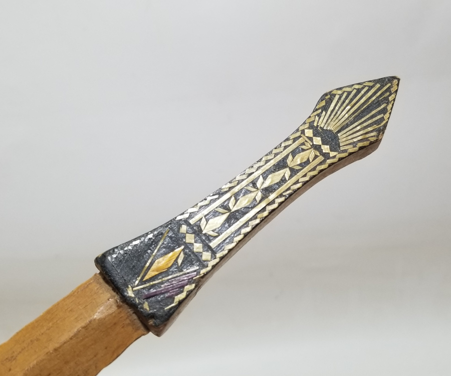 ÜZERİ RUMCA YAZILI OSMANLI DÖNEMİ AHŞAP ZARF AÇACAĞI