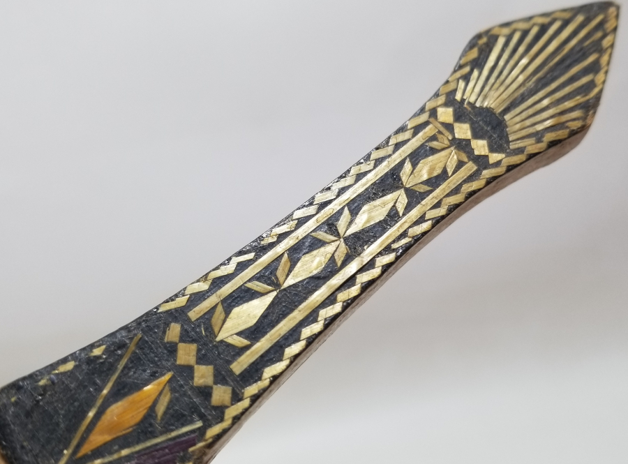 ÜZERİ RUMCA YAZILI OSMANLI DÖNEMİ AHŞAP ZARF AÇACAĞI