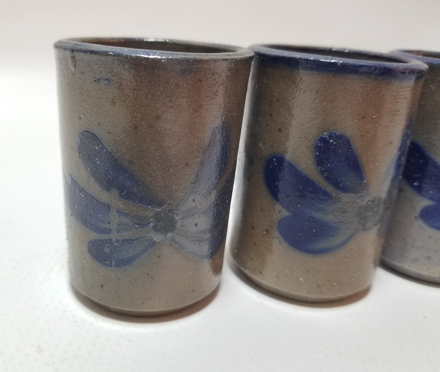 EL BOYAMA ANTİKA SERAMİK SHOT BARDAĞI LOTU