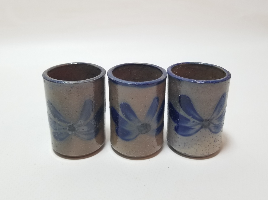 EL BOYAMA ANTİKA SERAMİK SHOT BARDAĞI LOTU