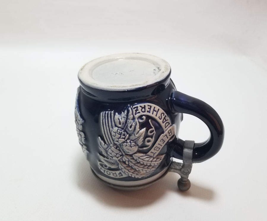 ANTİKA KAPAKLI PORSELEN TANKART - BİRA BARDAĞI