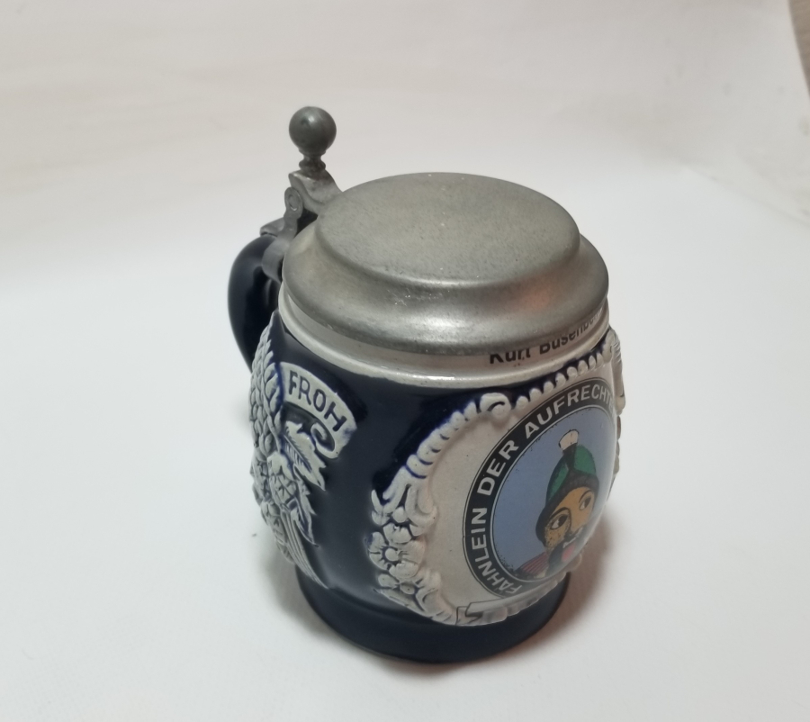 ANTİKA KAPAKLI PORSELEN TANKART - BİRA BARDAĞI