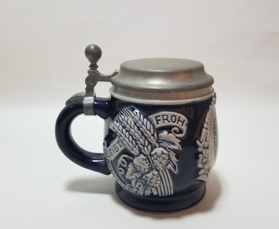 ANTİKA KAPAKLI PORSELEN TANKART - BİRA BARDAĞI