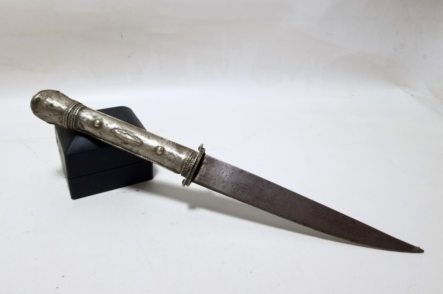 GÜMÜŞ SAPLI OSMANLI DÖNEMİ ÇERKES İŞİ KUŞAK KAMASI