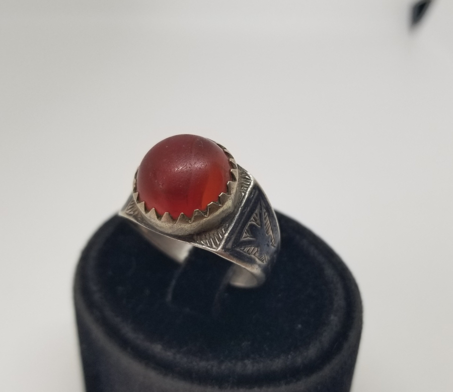 OSMANLI DÖNEMİ AKİK TAŞLI GÜMÜŞ YÜZÜK