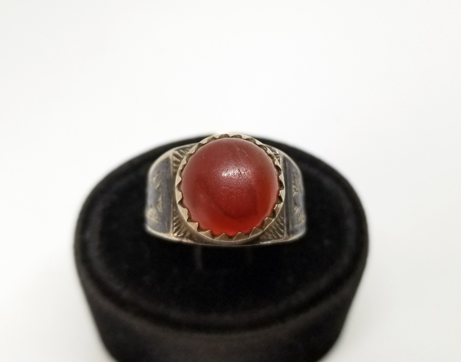 OSMANLI DÖNEMİ AKİK TAŞLI GÜMÜŞ YÜZÜK