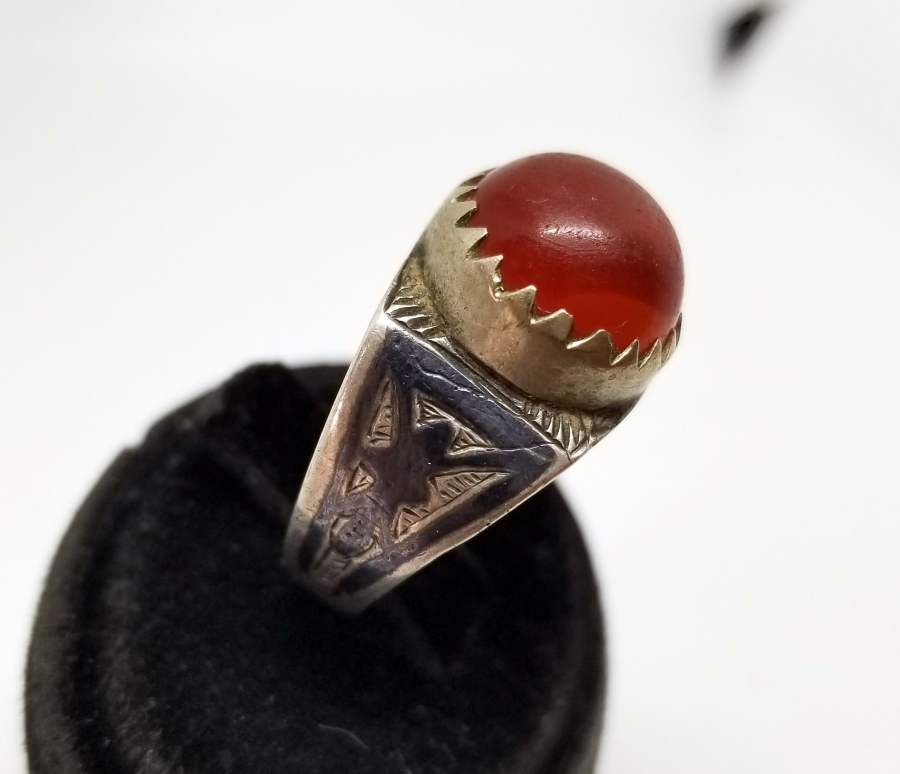 OSMANLI DÖNEMİ AKİK TAŞLI GÜMÜŞ YÜZÜK