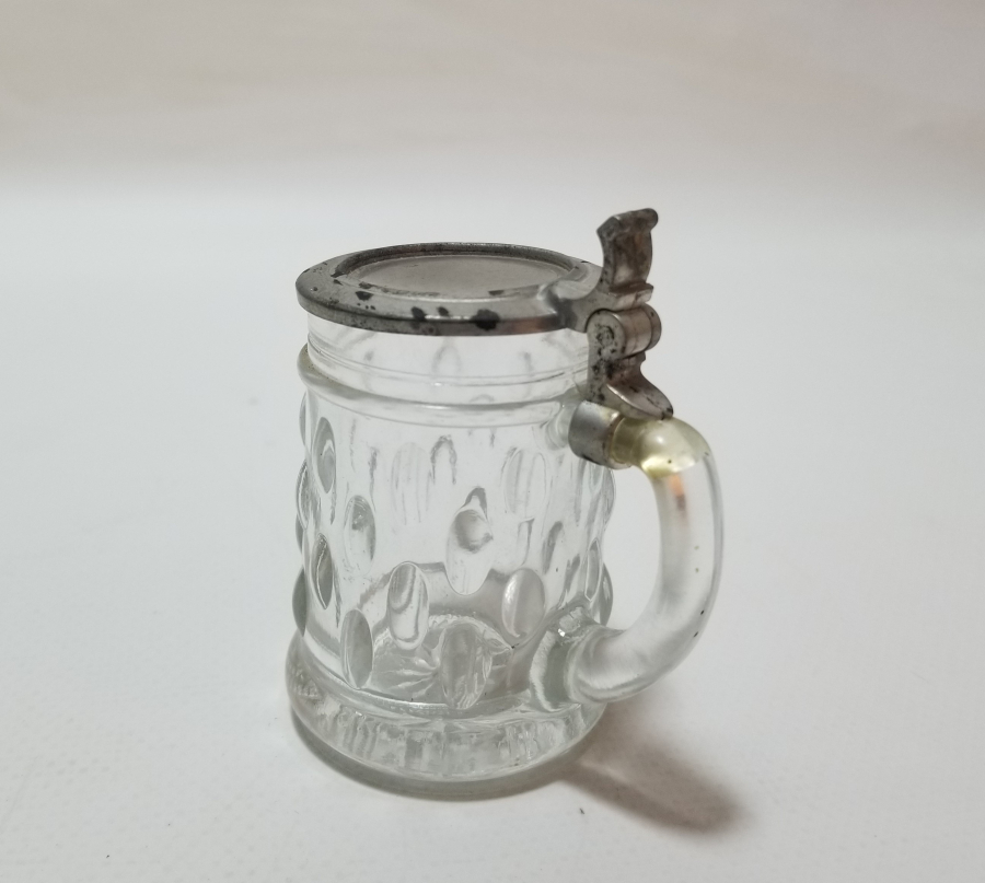 KAPAKLI ANTİKA CAM TANKART - BİRA BARDAĞI