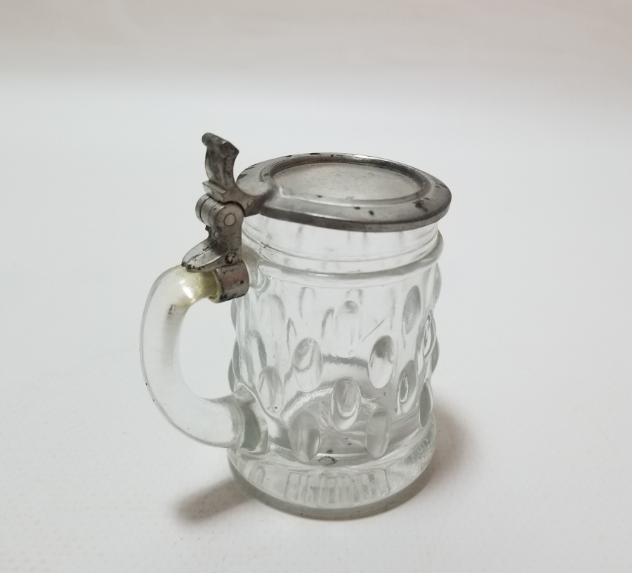 KAPAKLI ANTİKA CAM TANKART - BİRA BARDAĞI