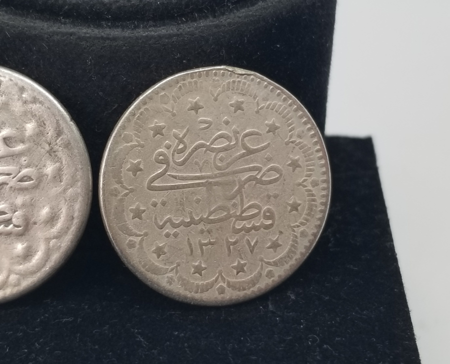 SULTAN MEHMET REŞAT HAN DÖNEMİ 2 ADET GÜMÜŞ 5 KURUŞ MECİDİYE