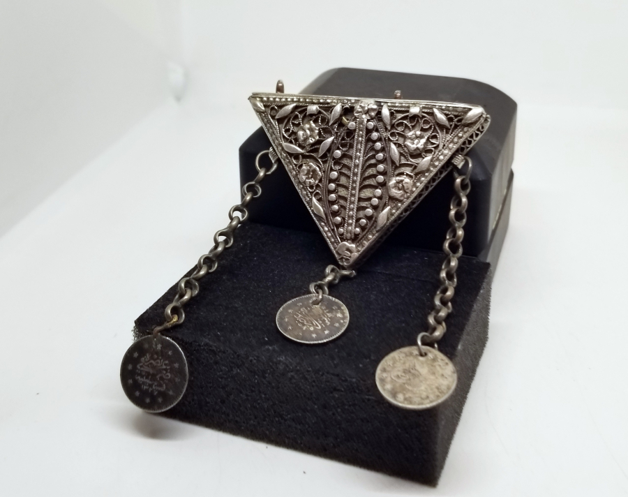 NADİR TİPTE OSMANLI DÖNEMİ TELKARİ İŞÇİLİKLİ GÜMÜŞ HAMAYIL