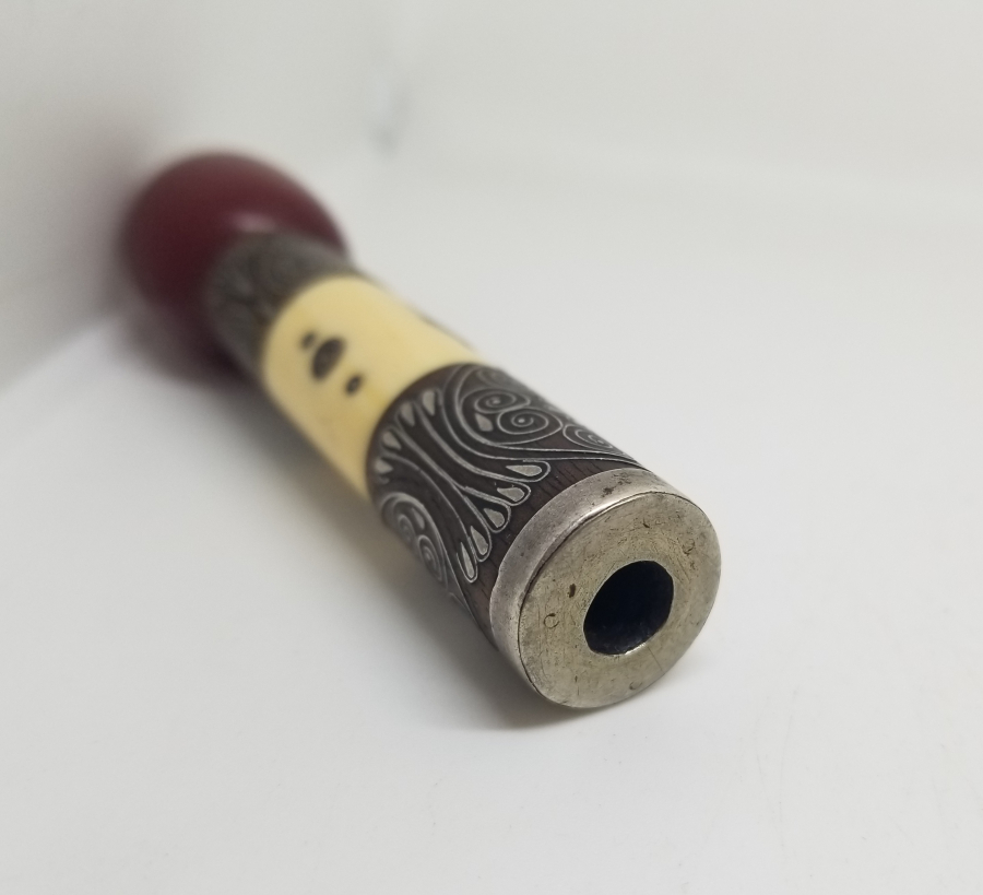 OSMANLI DÖNEMİ SIKMA KEHRİBAR EMZİKLİ AFYON YAPIMI SİGARA AĞIZLIĞI