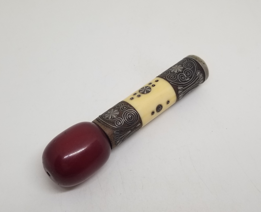 OSMANLI DÖNEMİ SIKMA KEHRİBAR EMZİKLİ AFYON YAPIMI SİGARA AĞIZLIĞI