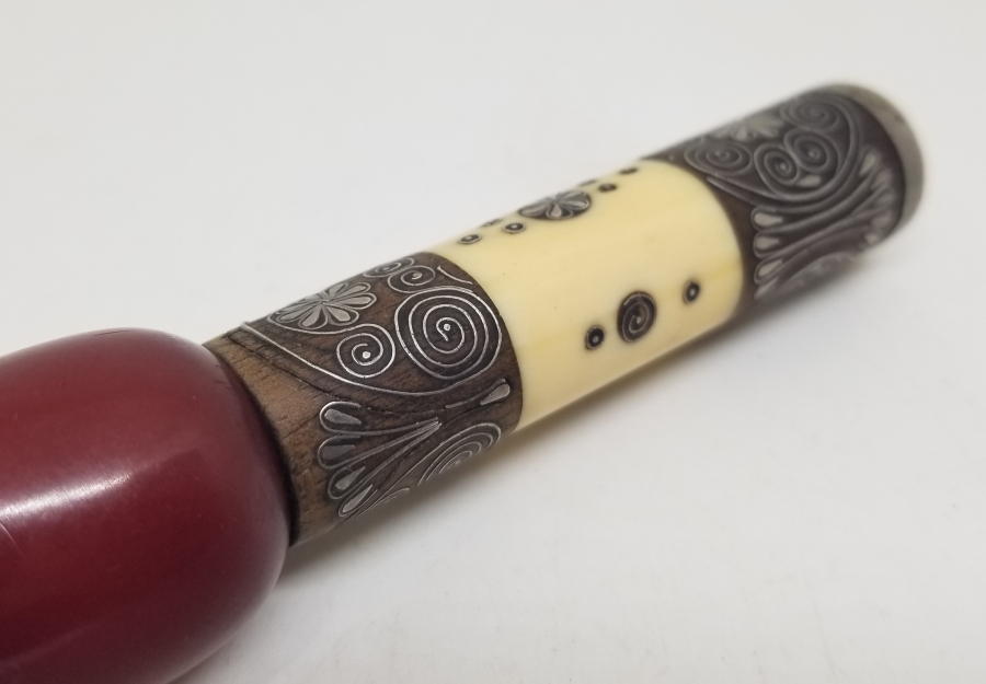 OSMANLI DÖNEMİ SIKMA KEHRİBAR EMZİKLİ AFYON YAPIMI SİGARA AĞIZLIĞI