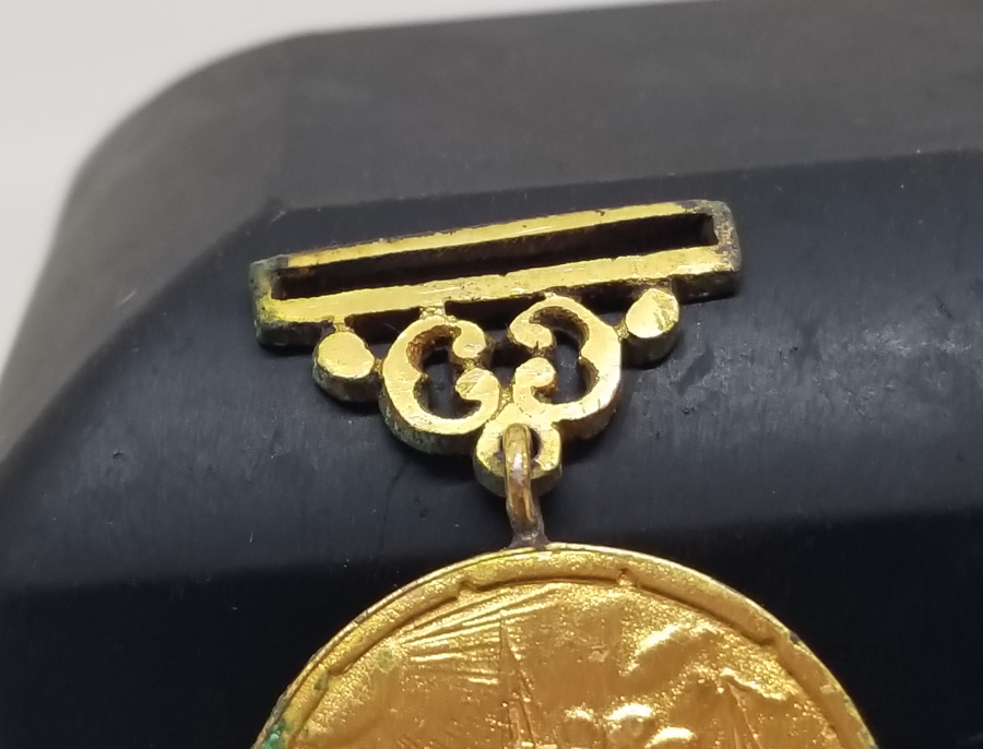 ORİJİNAL İPEK ASKISIYLA ALTIN KAPLAMA TUNÇ DONANMA İANE MADALYASI