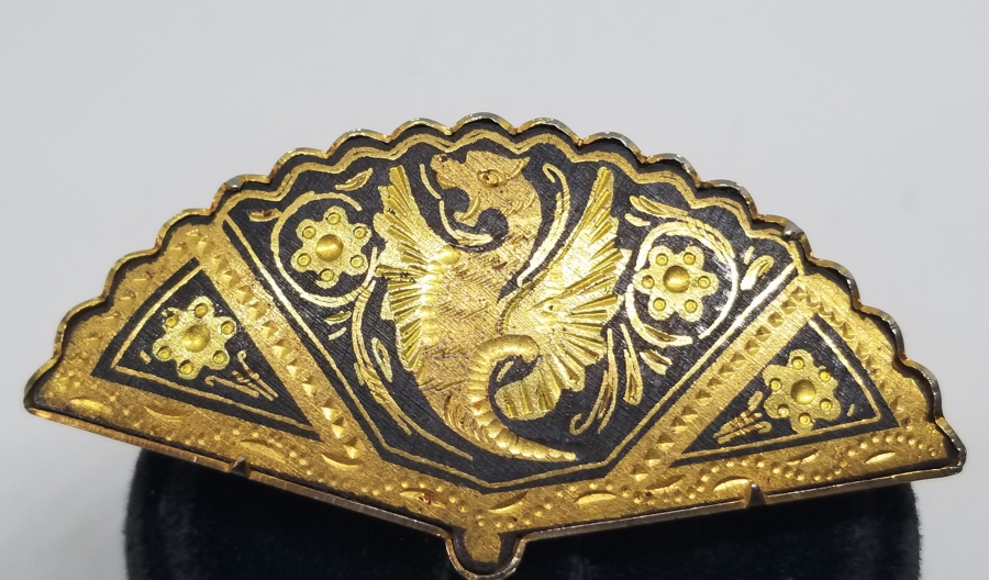 ÖZEL YAPIM ALTIN ÇAKMA İŞÇİLİKLİ TOLEDO BROŞ