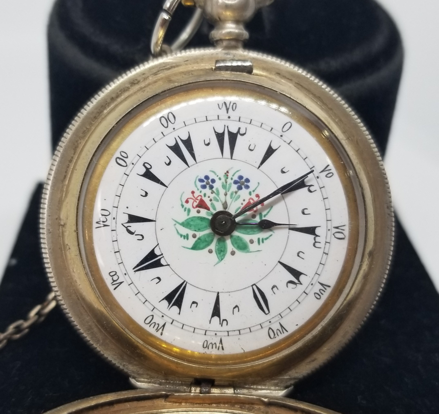 OSMANLI DÖNEMİ GÜMÜŞ KASA MİNE İŞÇİLİKLİ ÖZEL YAPIM CEP SAATİ