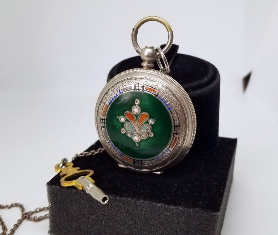 OSMANLI DÖNEMİ GÜMÜŞ KASA MİNE İŞÇİLİKLİ ÖZEL YAPIM CEP SAATİ