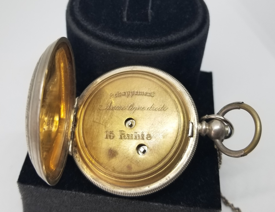 OSMANLI DÖNEMİ GÜMÜŞ KASA MİNE İŞÇİLİKLİ ÖZEL YAPIM CEP SAATİ