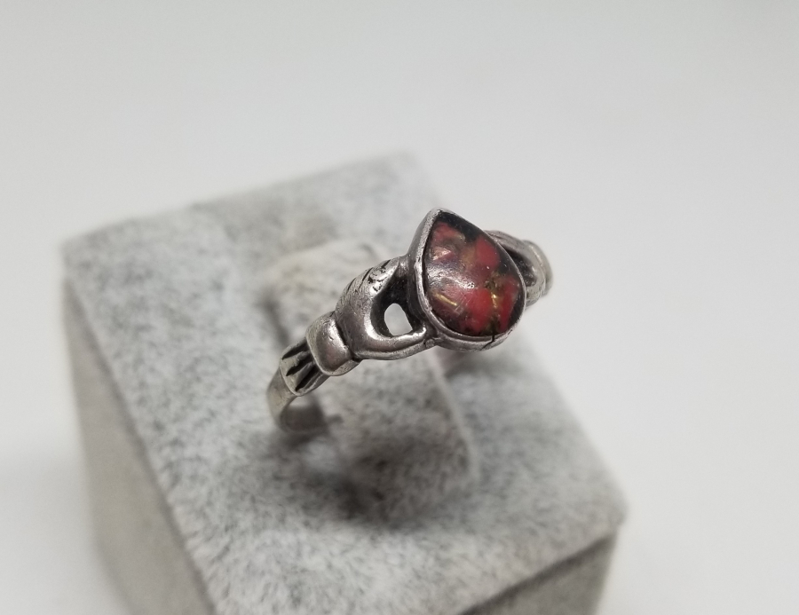 ZİHGİR FORMLU OSMANLI DÖNEMİ RUM İŞİ HANIMELİ GÜMÜŞ YÜZÜK