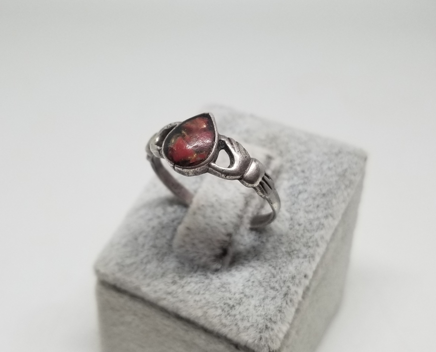 ZİHGİR FORMLU OSMANLI DÖNEMİ RUM İŞİ HANIMELİ GÜMÜŞ YÜZÜK