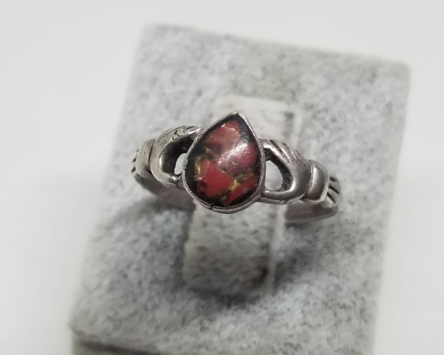 ZİHGİR FORMLU OSMANLI DÖNEMİ RUM İŞİ HANIMELİ GÜMÜŞ YÜZÜK