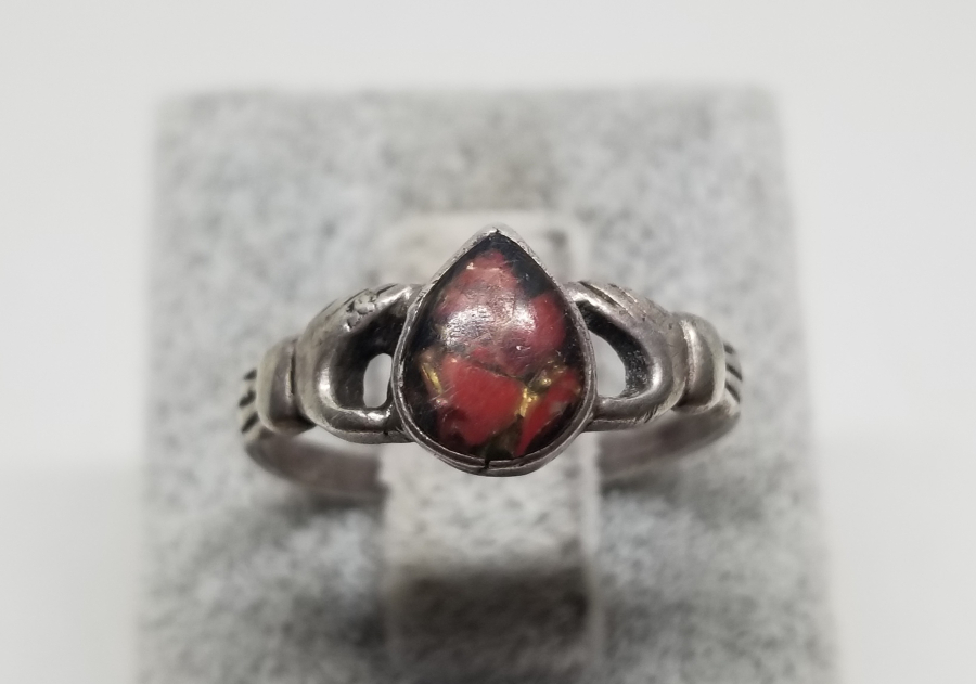 ZİHGİR FORMLU OSMANLI DÖNEMİ RUM İŞİ HANIMELİ GÜMÜŞ YÜZÜK